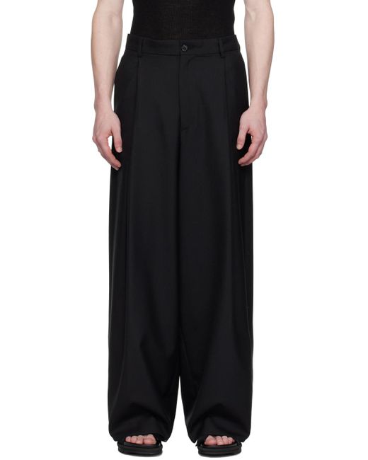 Dries Van Noten Black Pleated Trousers for men