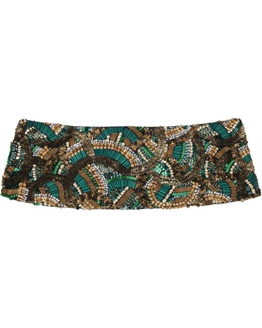 Dries Van Noten Green Sequin Belt for men