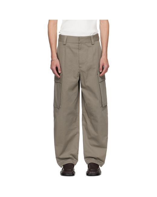 Bottega Veneta Multicolor Taupe Cotton Twill Cargo Pants for men