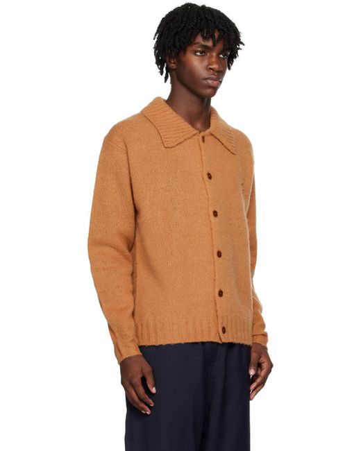 Acne Blue Brown Embroidered Cardigan for men