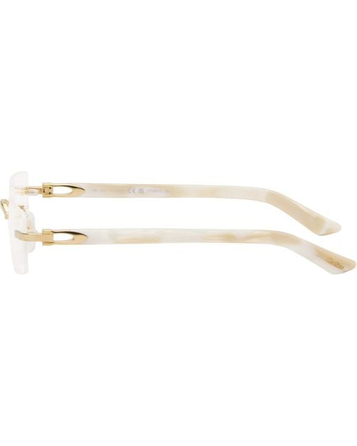 Cartier Black Off- Signature C Rimless Glasses