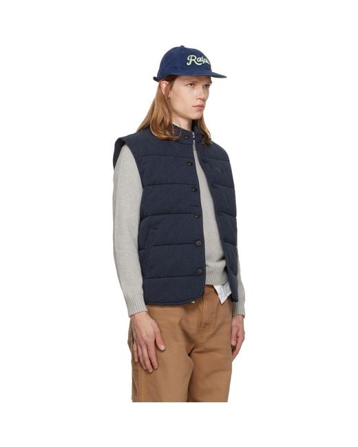 Polo Ralph Lauren Blue Houndstooth-Print Estate-Rib Vest for men
