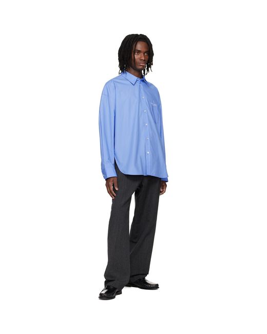 Wooyoungmi Blue Oversized Cotton Shirt for men