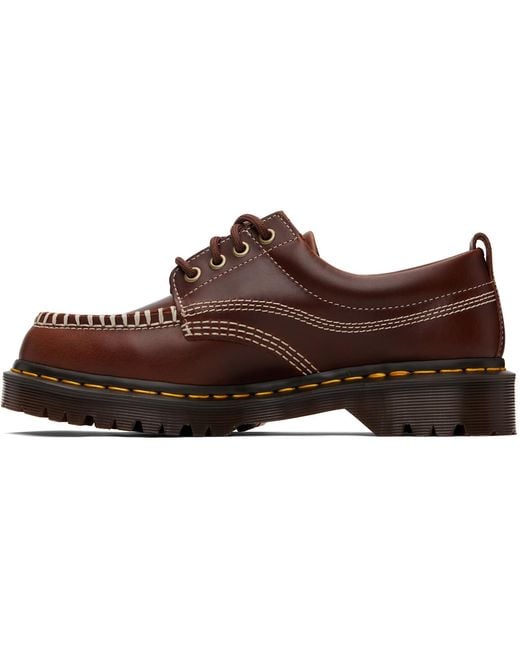 Dr. Martens Brown Lowell Leather Moc Toe Derbys for men