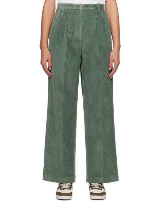 A.P.C. . Green Tressie Trousers