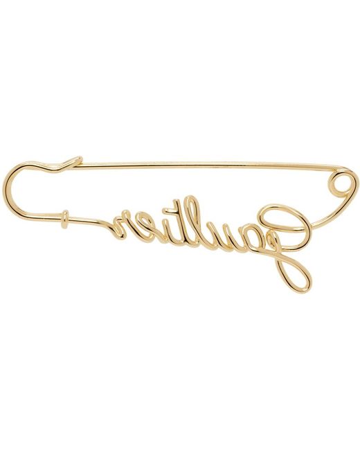 Jean Paul Gaultier ゴールド The Gaultier Safety Pin ブローチ Black