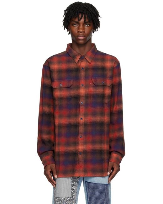Levi's Red Stanley Plaid Shirt for men