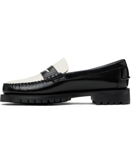 メンズ Sebago ブラック＆ホワイト Dan Lug ローファー Black