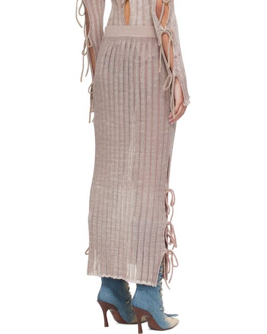 Acne Multicolor Pink Vented Maxi Skirt