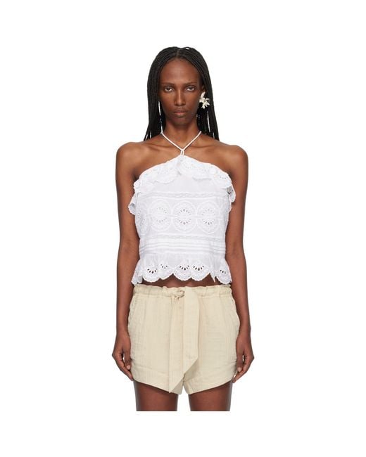Isabel Marant White Prisha Lace Top