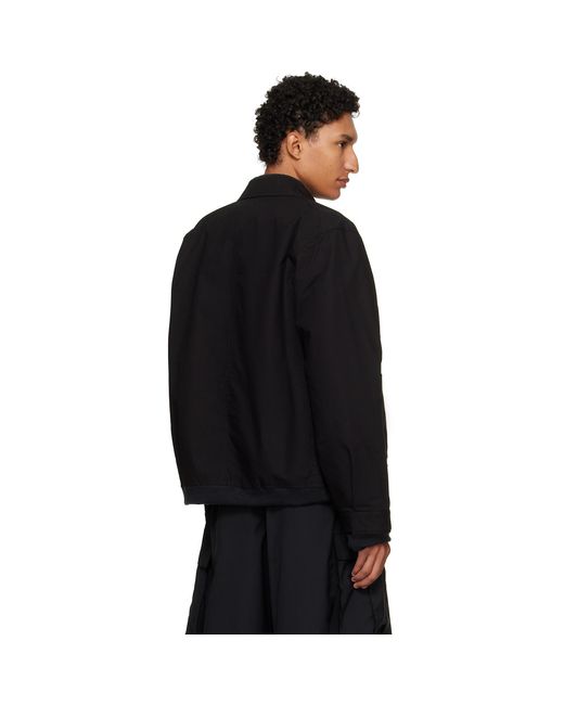 Sacai Black Khaki Nylon Twill X Rip Stop Blouson Reversible Jacket for men