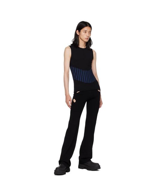 Dion Lee Black Bone Tank Top for men