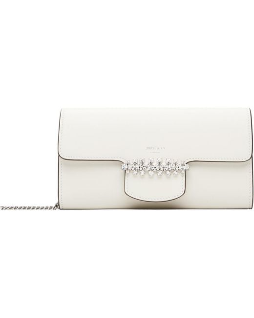 Jimmy Choo White Off- Bing Wallet Chain Bag