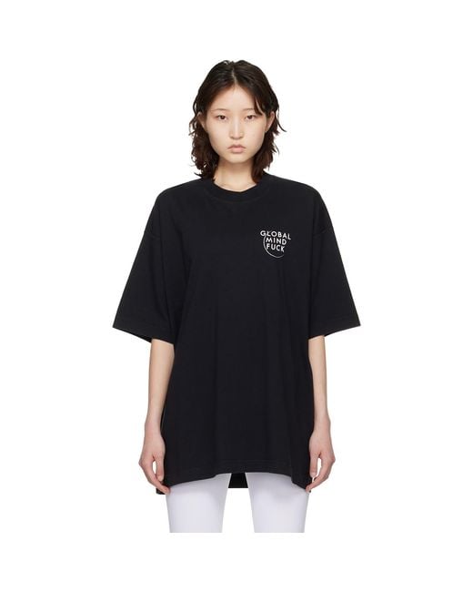 Vetements Black 'Global Mf' T-Shirt