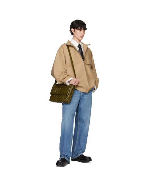 Bottega Veneta Green Khaki Rumple Messenger Bag for men