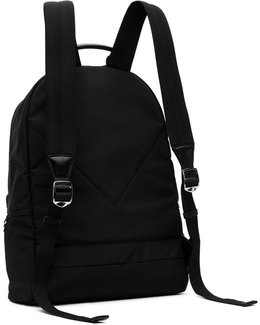 KENZO Black Paris Logo Backpack for men
