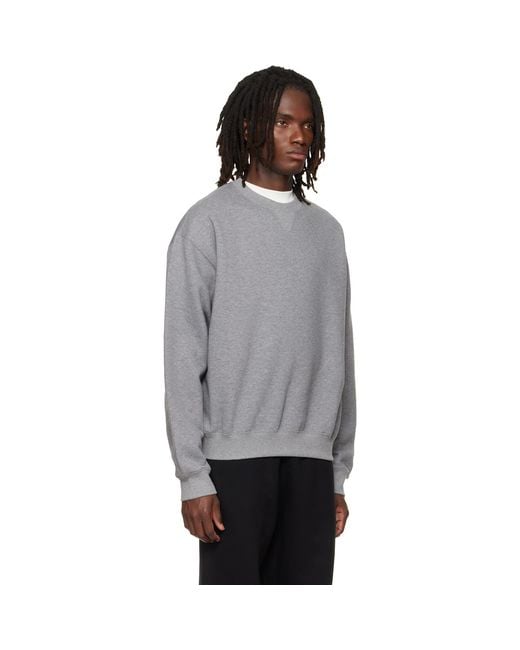 Jil Sander Gray Cotton Crew-Neck Sweatshirt for men
