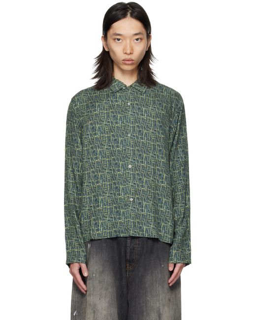 Acne Green Printed Shirt for men