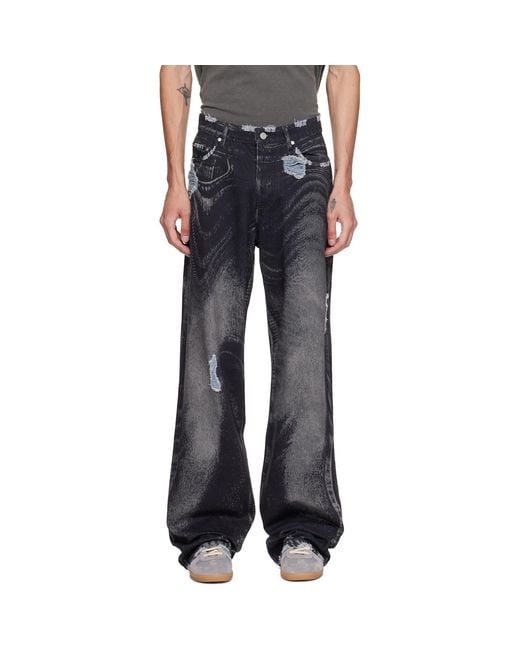 CAMPERLAB Black Distorted Distressed Jeans for men