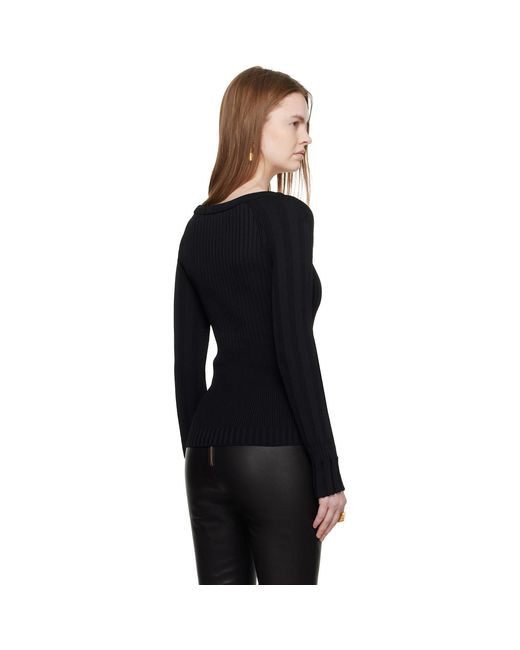 Balmain Black Knit Buttons Sweater