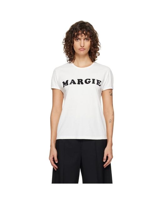 MM6 by Maison Margiela White Off- 'Margie' T-Shirt