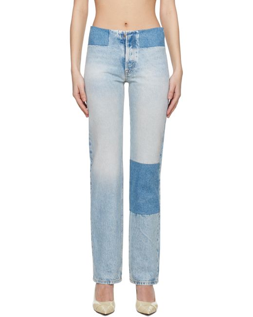 MM6 by Maison Martin Margiela ブルー パッチワーク ジーンズ Blue