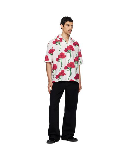 KENZO Red Off- Paris Archive Rose' Short Sleeve Shirt for men