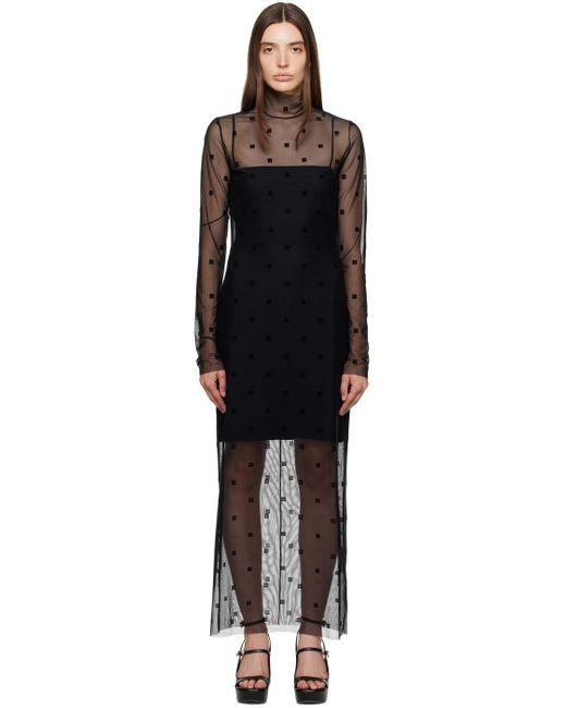 Givenchy Black Sheer Maxi Dress