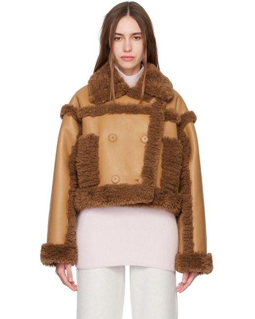Stand Studio Kristy Fauxshearling Jacket in Brown Lyst