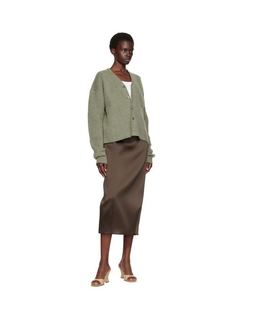TONYWACK Green Brushed Mohair V-Neck Cardigan