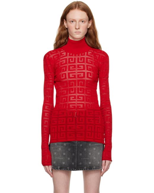Givenchy Red 4g Turtleneck