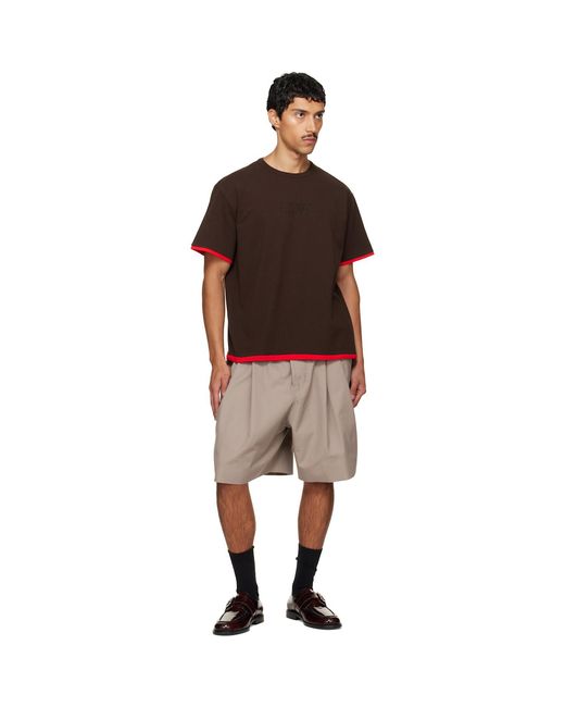 Marni Natural Canvas Pleats Shorts for men