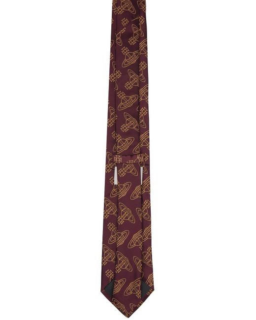 Vivienne Westwood Black Burgundy Orb Tie for men