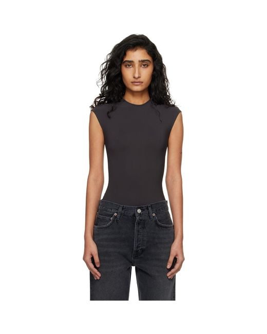 Agolde Black Agata Bodysuit
