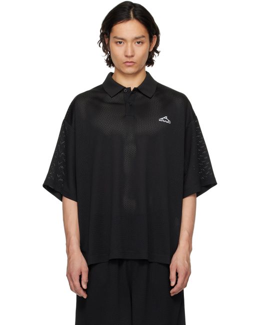 Alexander Wang Black Athletic Mesh Logo Polo for men