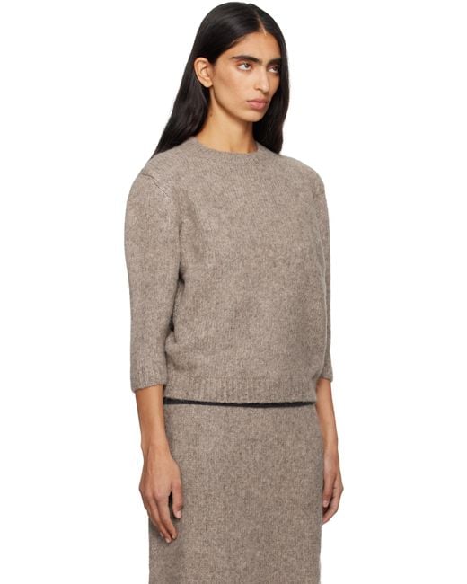 Lauren Manoogian Brown Taupe Loft Baby Crewneck Sweater