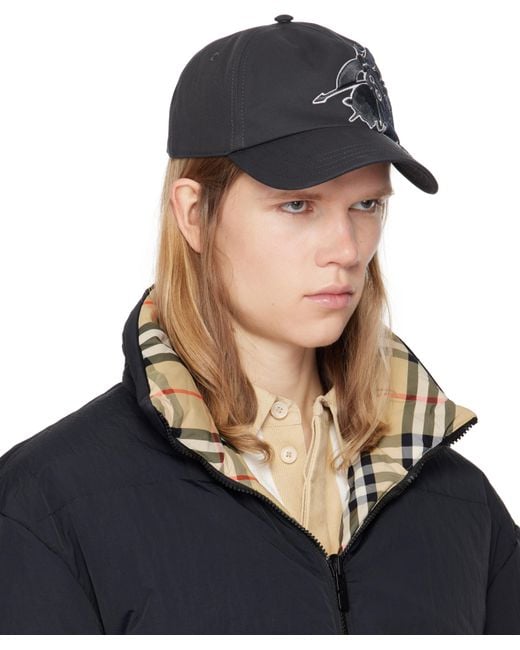 Burberry Blue Ekd Cotton Baseball Cap for men