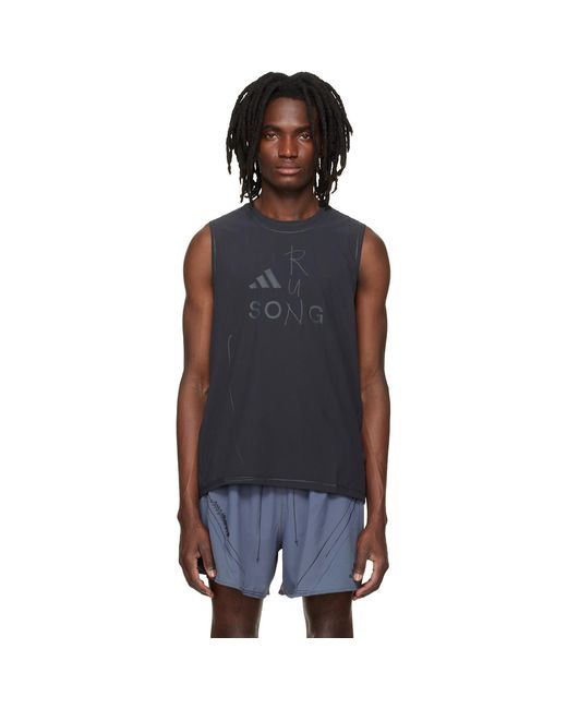 Song For The Mute Black Adidas Originals Edition Adirun01 Running Tank Top for men