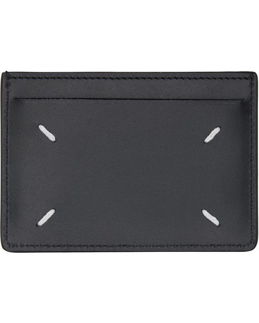 Maison Margiela Black Leather Small Card Holder for men