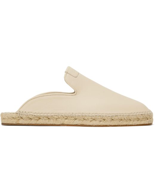 メンズ Lanvin ベージュ Dorma Leather Espadrille ミュール Black