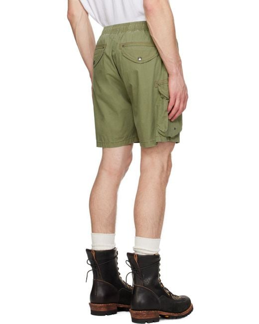 John Elliott Green Garment-dyed Shorts for men