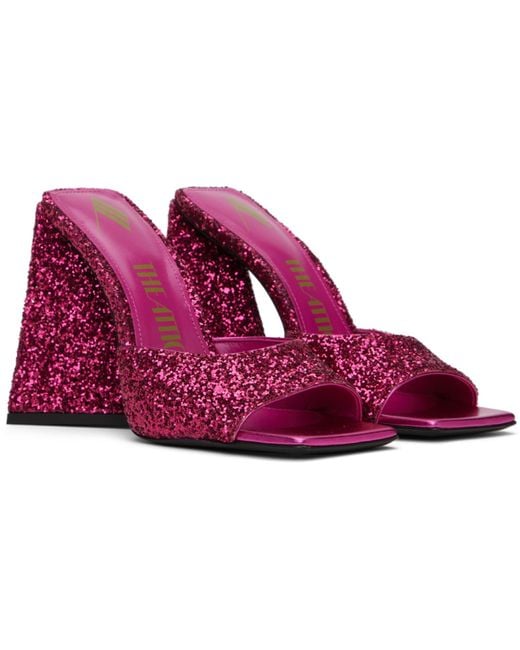 The Attico Red Pink Devon Mules