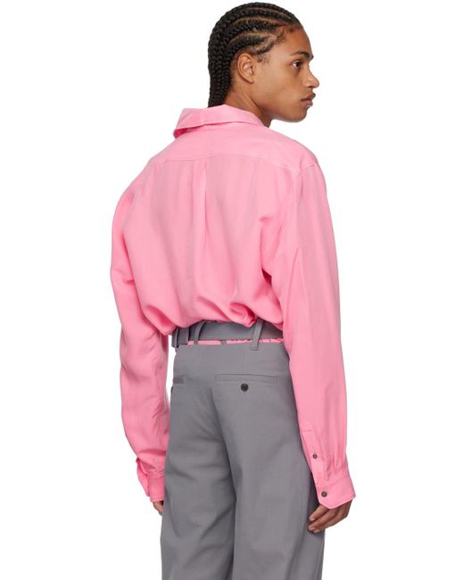 Y. Project Pink Double Collar Shirt for men