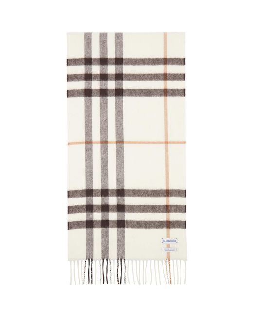 Burberry Multicolor Off- Check Cashmere Scarf