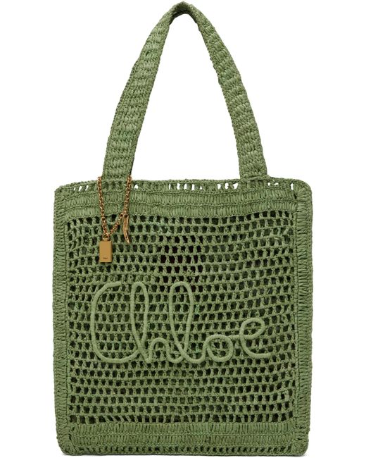 Chloé グリーン Summer Banana トートバッグ Green