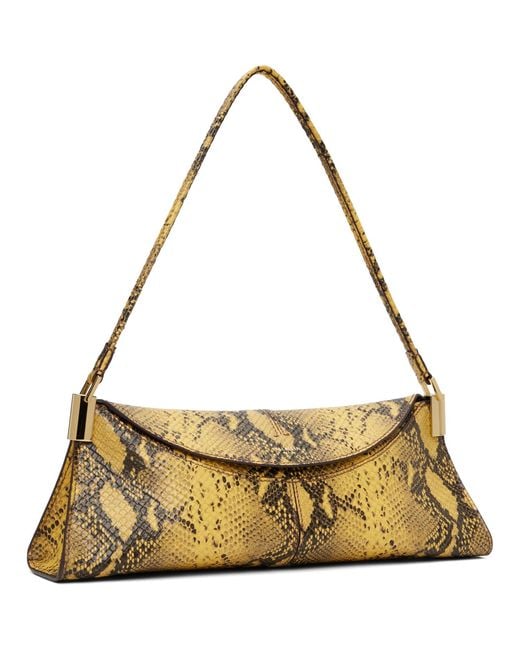 Balmain Metallic 64-83 Small Python-Effect Leather Bag