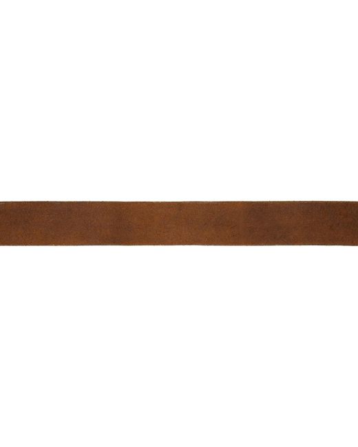 RRL Multicolor Tan Distressed Leather Belt for men