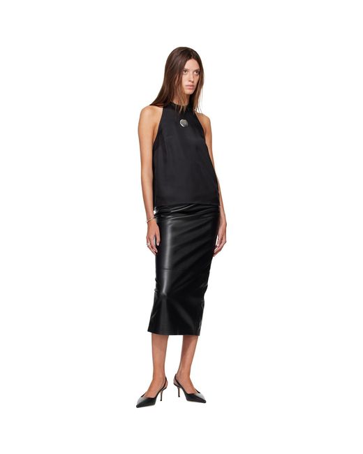 Loulou de Saison Black Cami Silk Twill Cape Top