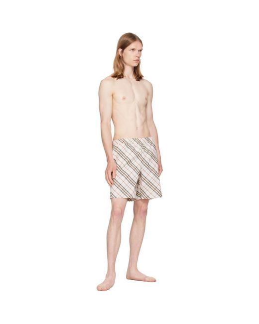 Burberry Natural Check Swim Shorts for men
