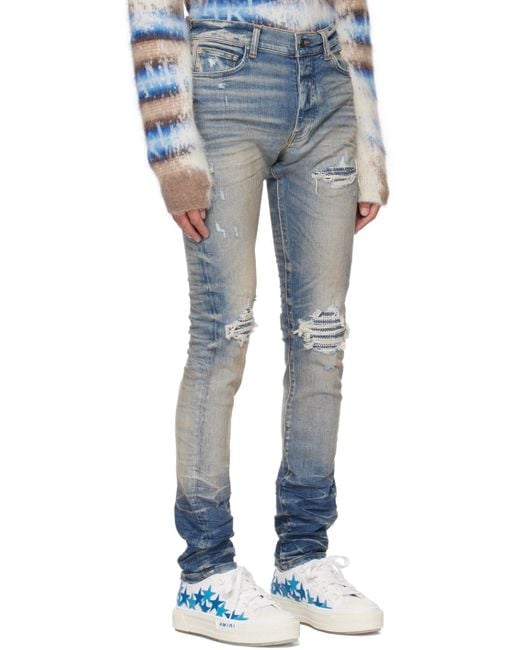 Amiri Blue Crystal Mx-1 Jeans for men